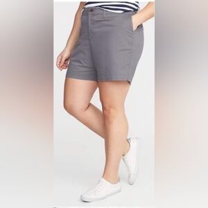 Old Navy Preppy High Rise Gray 5" Everyday Stretch Chino Shorts  Women's 14